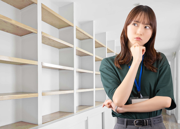 棚の中の収納でよくある悩み